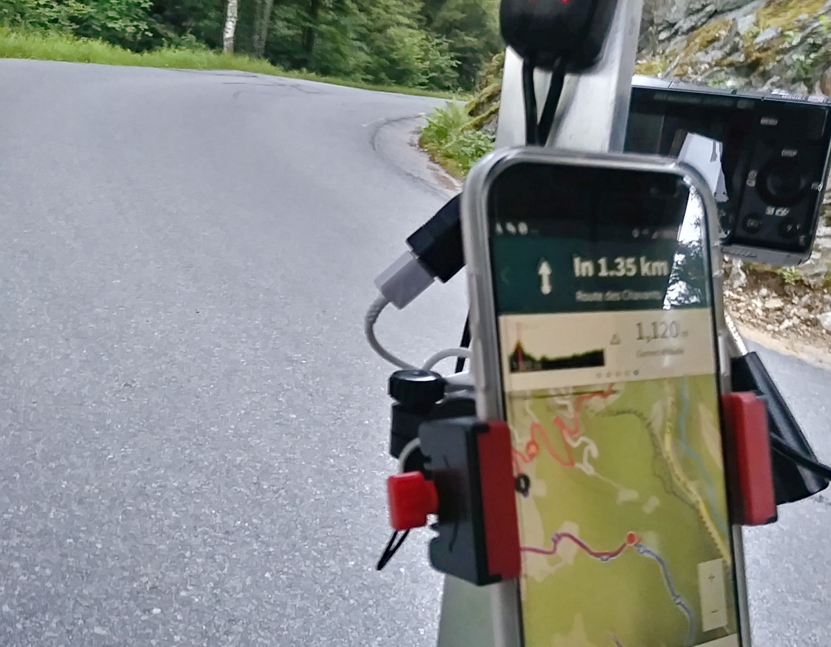 Having a map that shows the upcoming elevation profile is immensily valueable as we learned on this leg of the trip. That way we could dole out just the right amount of battery power to stretch it to the top.